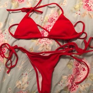 Zaful Red String Bikini